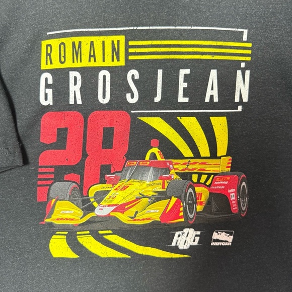 Romain Grosjean IndyCar Andretti Racing Team Track Black Graphic T-Shirt Mens XL - Picture 5 of 10